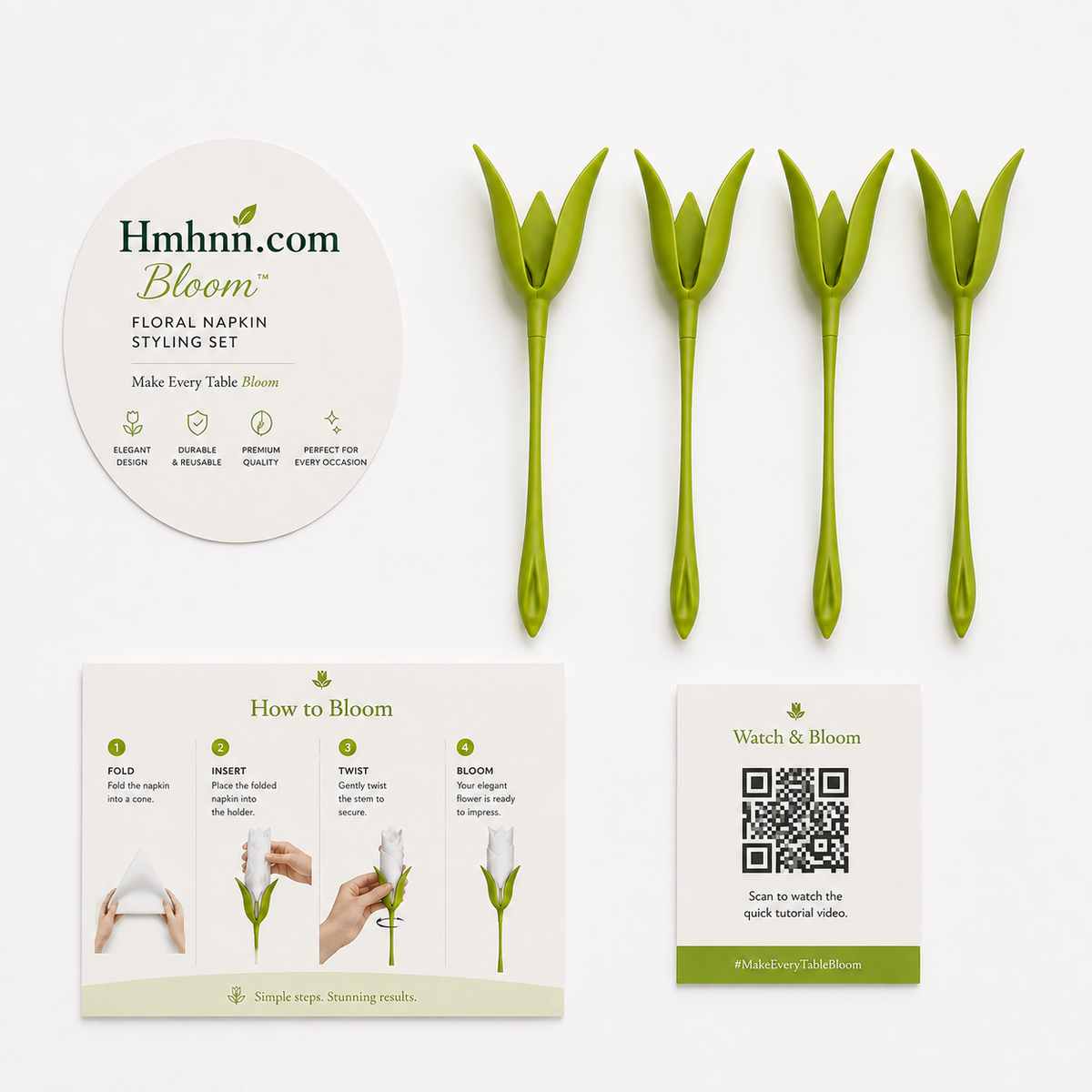 Hmhnn Bloom™ | Floral Napkin Styling Set